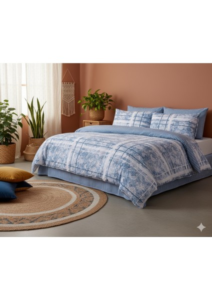 Ranforce Sofya Mavi Çift Kişilik Nevresim Takımı fırsatları