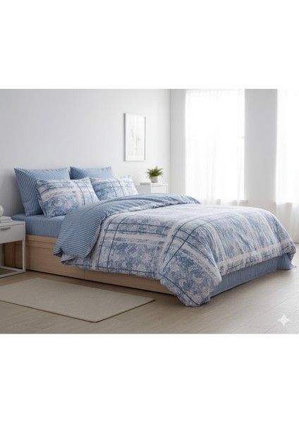 Ranforce Sofya Mavi Çift Kişilik Nevresim Takımı indirimleri