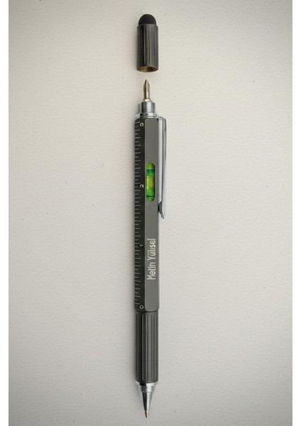 Kişiye Özel Siyah Mimar, Mühendis Kalem - Su Terazili, Cetvelli, Tornavidalı