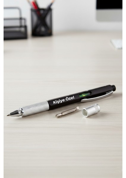 Kişiye Özel Siyah Mimar, Mühendis Kalem - Su Terazili, Cetvelli, Tornavidalı fiyatları