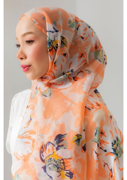 Numa Şeftali Gün Batımı Pamuk Şal