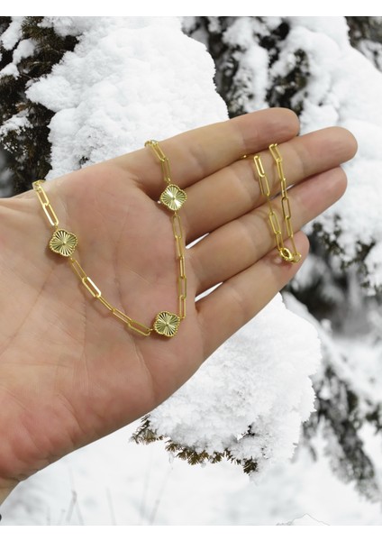 925 Ayar Gümüş Özel Tasarım Yonca Altın Kaplama Renk Şans Kolyesi modelleri