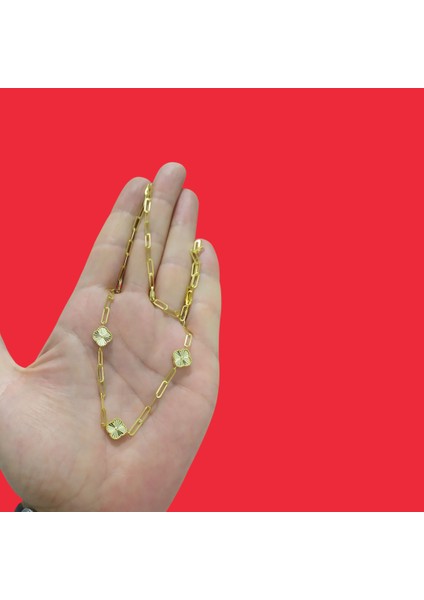 925 Ayar Gümüş Özel Tasarım Yonca Altın Kaplama Renk Şans Kolyesi indirimleri