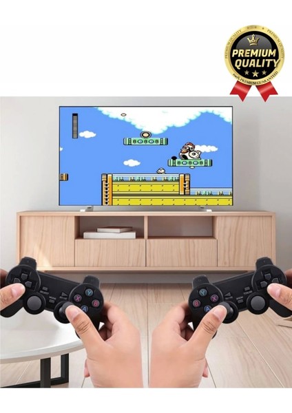 Nostaljik 4K Çözünürlük 2.4g Uyumlu Kablosuz Çift Kol Konsol Retro 20000 Oyunlu Game Stick Atari fırsatları