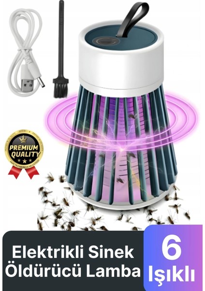 Yeni Üretim Sessiz Verimli 6 Uv Işık Elektrikli Şarjlı Böcek Sinek Sivrisinek Haşere Öldürücü Lamba