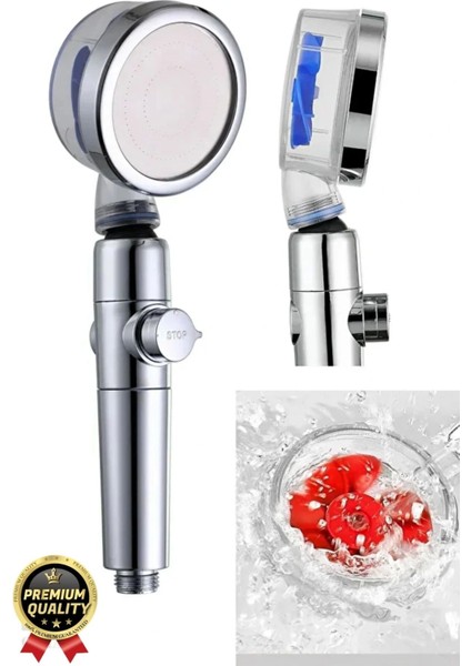 Özel Basınçlı Stop Düğmeli Pervaneli Su Tasarruflu Paslanmaz Turbo Duş Başlığı Hortum Mafsal Seti fiyatları