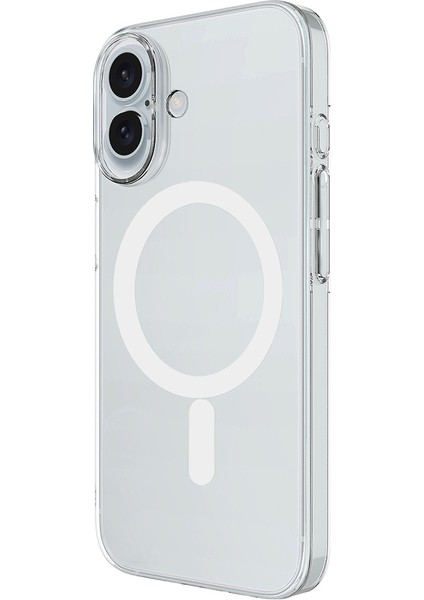 iPhone 17 Kılıf Zore M-Safe Şarj Özellikli Şeffaf Kamera Çerçeveli Porto Kapak - Şeffaf modelleri