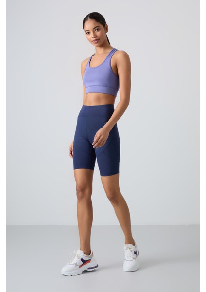 Eflatun Sırt Detaylı Dar Kalıp U Yaka Kadın Spor Büstiyer - 97120