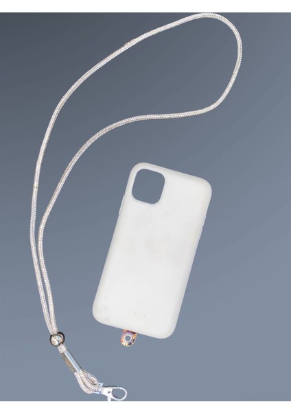 Tüm Kılıflara Uyumlu Gümüş Taşlı Telefon Boyun Askısı modelleri