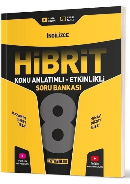 Hız Yayınları 8. Sınıf Ingilizce Hibrit Konu Anlatımlı Etkinlikli Soru Bankası Hız Yayınları