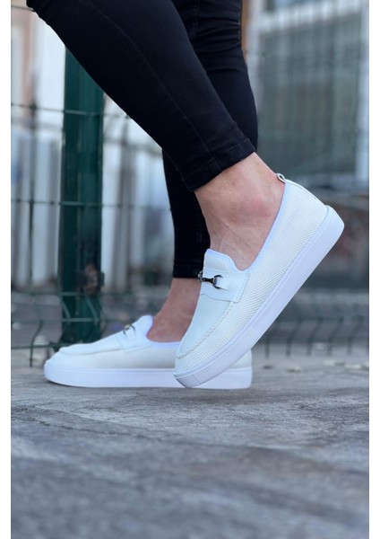Beyaz Triko Babet Erkek Casual Ayakkabı