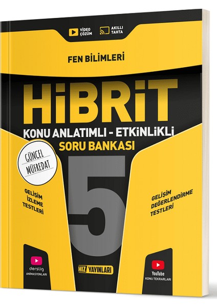 Hız Yayınları 5. Sınıf Fen Bilimleri Hibrit Konu Anlatımlı Etkinlikli Soru Bankası Hız Yayınları