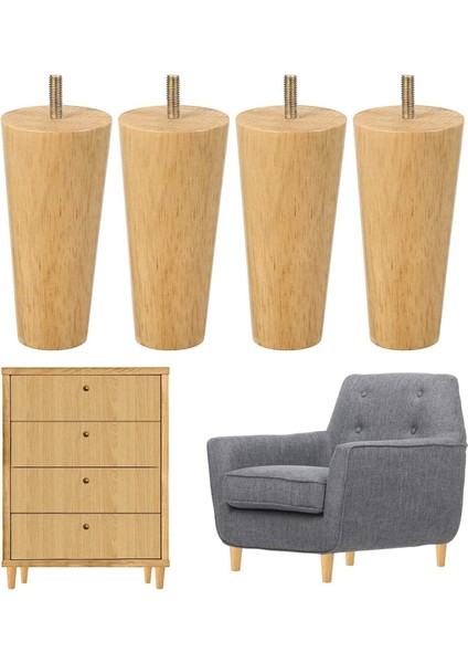 Ahşap (12 Cm) Mobilya Koltuk Kanepe Ayağı Ayakları M8 Civatalı Bağlantı Aparatlı 4'lü Set fiyatları
