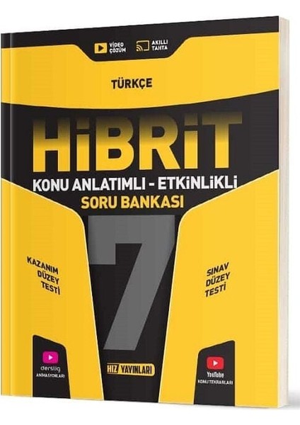 Hız Yayınları 7. Sınıf Türkçe Hibrit Konu Anlatımlı Etkinlikli Soru Bankası Hız Yayınları