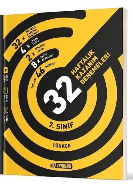 Hız Yayınları 7. Sınıf Türkçe Haftalık 32 Deneme Hız Yayınları