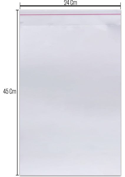 24*45 Bantlı OPP (Parlak-Şeffaf) Jelatin 100 Adet