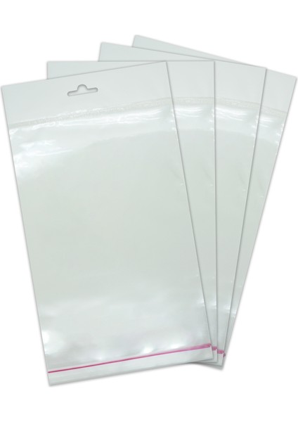 16*30 Sedefli Askılı (Askı Kısmı Beyaz) Bantlı OPP (Parlak-Şeffaf) Jelatin 100 Adet fiyatları