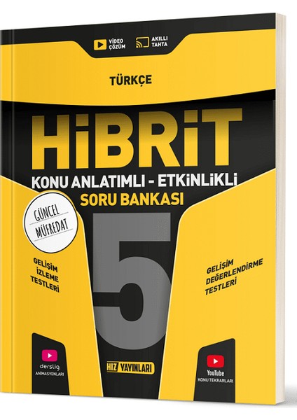 Hız Yayınları 5. Sınıf Türkçe Hibrit Konu Anlatımlı Etkinlikli Soru Bankası Hız Yayınları