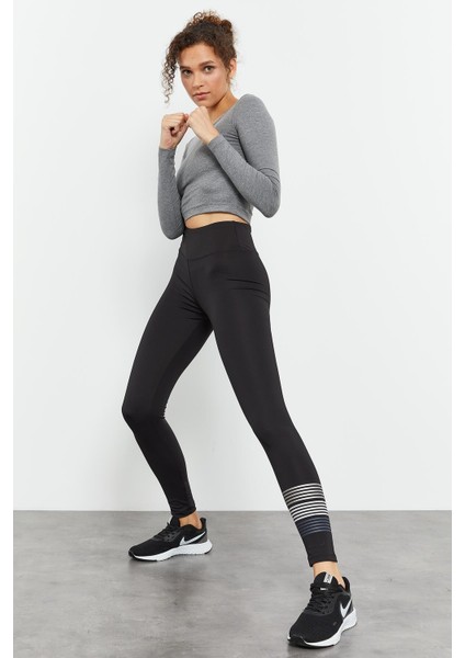 Gri Melanj Uzun Kollu Dar Kalıp O Yaka Kadın Crop Top T-Shirt - 97150 fırsatları