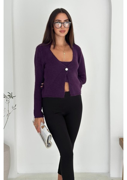 Kadın Triko Atlet & Hırka Takımı – Renkli & Yumuşak Dokulu Ikili modelleri