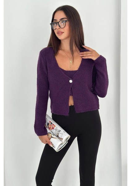 Kadın Triko Atlet & Hırka Takımı – Renkli & Yumuşak Dokulu Ikili