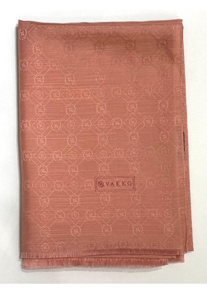 Pamuk Ipek Monogram Şal 40752-PUDRA