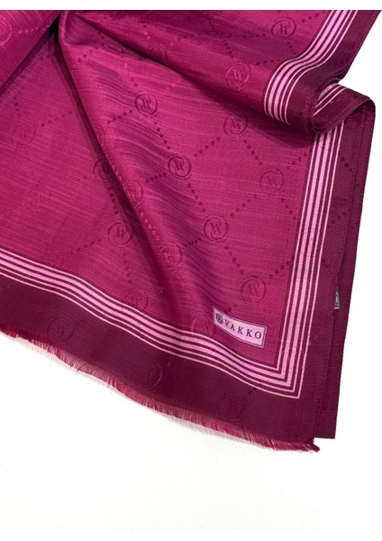 Monogram Pamuk Ipek Bordürlü Şal 41540-FUŞYA fiyatları