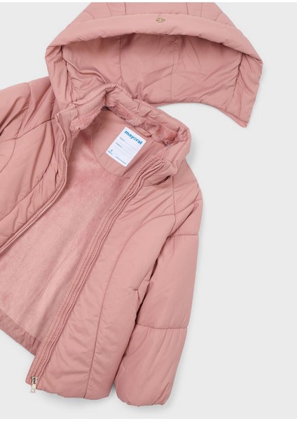 Kız Çocuk Kapüşonlu Dolgulu Uzun Mont 0415 Pembe modelleri