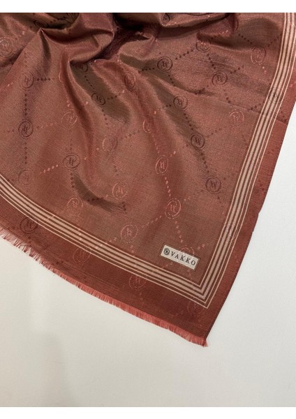 Monogram Pamuk Ipek Bordürlü Şal 41540-KAHVE fiyatları