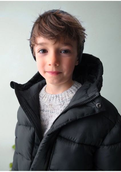 Erkek Çocuk Kapüşonlu Uzun Şişme Dolgulu Mont 4422 Siyah fiyatları