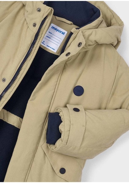 Erkek Çocuk Kapüşonlu Uzun Parka Mont 4419 Bej fırsatları