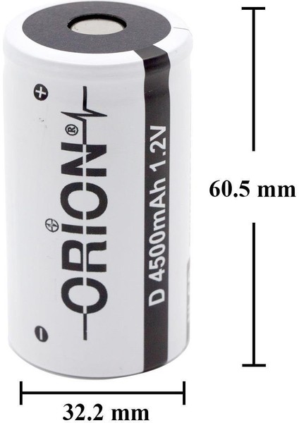 1.2V Ni-Cd D 4500MAH Büyük Boy Şarj Edilebilir Pil Başlıksız 2 Adet Erpilsan Elektronik