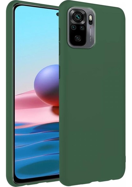 Xiaomi Redmi Note 10 İnce Mat Silikon Kılıf Haki