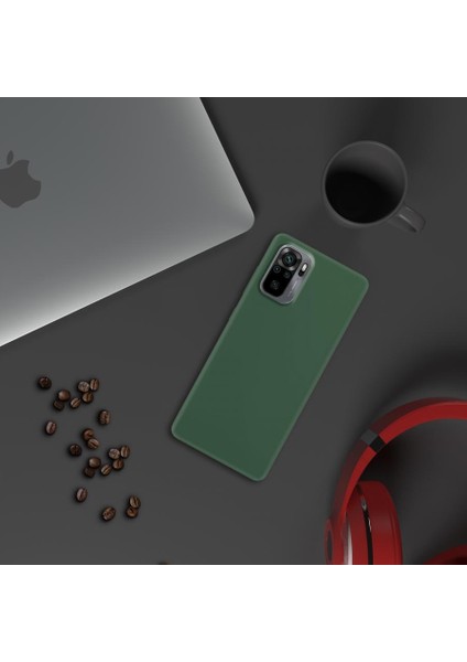 Xiaomi Redmi Note 10 İnce Mat Silikon Kılıf Haki modelleri