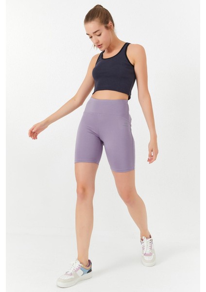Antrasit Basic Sıfır Kol Dar Kalıp U Yaka Kadın Crop Top Atlet - 97162