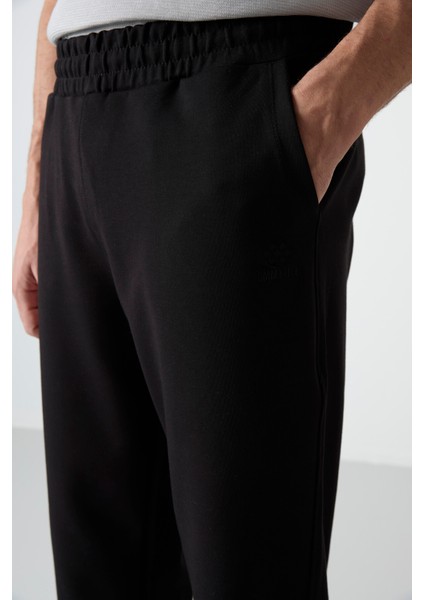 Siyah Bağcıklı Dar Paça Erkek Eşofman Alt - 84999