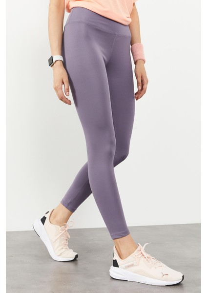 Eflatun Yüksek Bel Streç Slim Fit Dar Paça Kadın Tayt - 94545