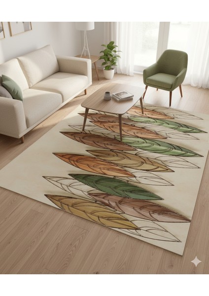 Butikhafsa Salon Oturma Odası Mutfak Için Kaymaz Retro Halı | Dijital Baskı, Modern Tasarım Mx 1161 fiyatları