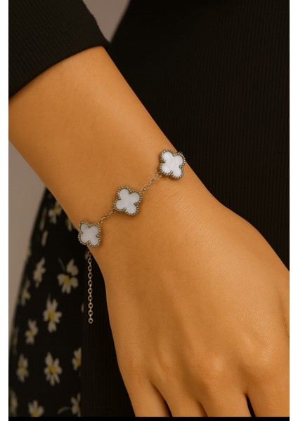 316L Paslanmaz Çelik Yonca Bileklik