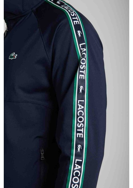 Şeritli Lacivert Slim Fit Eşofman Takımı