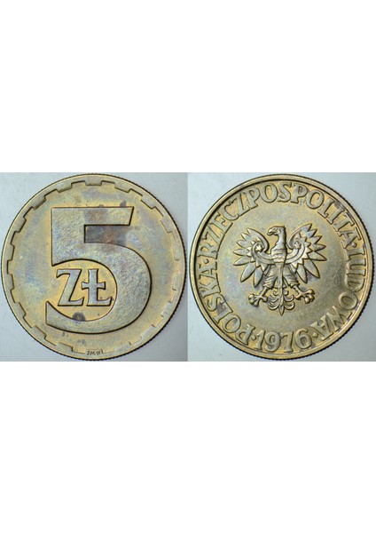 Polonya 5 Zloty 1976.