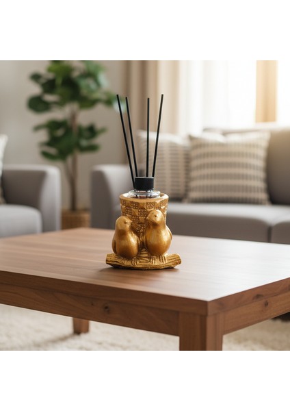 Pudra Kokulu Oda Kokusu – Altın Renk Kuş Biblo Tasarım 100 ml Çubuklu Hediyelik fiyatları