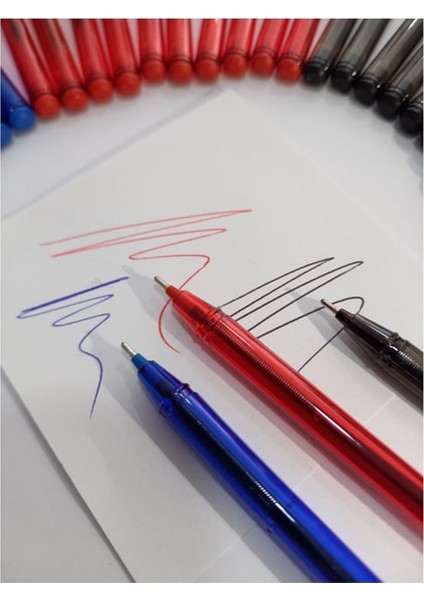 Kırmızı Tükenmez Kalem 1.0mm 3 Adet Pensan Büro Tipi Ballpoint Büro Plastik Kapaklı Tükenmez Kalem fırsatları