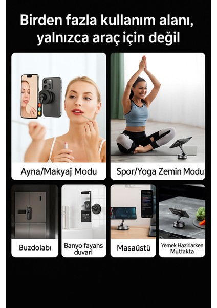 360° Dönen Vantuz Telefon Tutucu Araç/cam/fayans/masa Uyumlu indirimleri