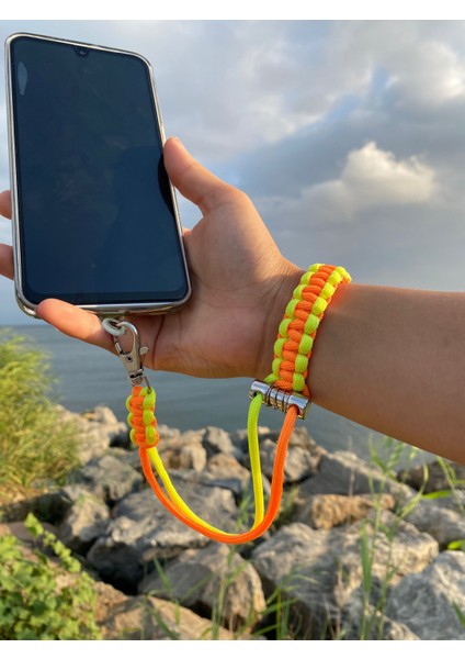 Tüm Kılıflara Uyumlu Sarı-Turuncu Bilekliktelefonelaskısı