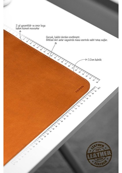 Cleimen Vintage Deri Masa Matı & Mouse Pad