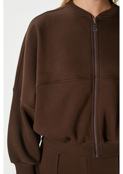 Kadın Darcy Içi Polarlı Oversize Kalıp Kahverengi Alt Üst Eşofman Takımı fırsatları