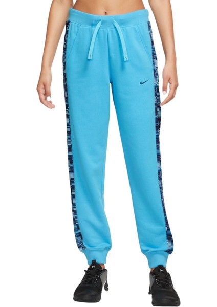 Pro Dri-Fit Get-Fit French Terry Training Mavi Kadın Eşofman Altı