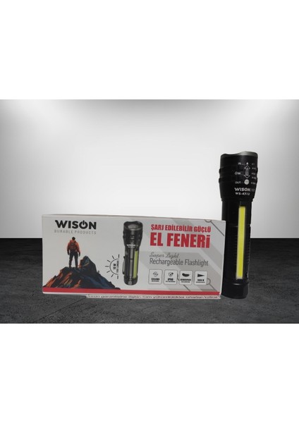 WS-4312 10W 1000 Lümen Zoomlu Şarj Edilebilir El Feneri fırsatları