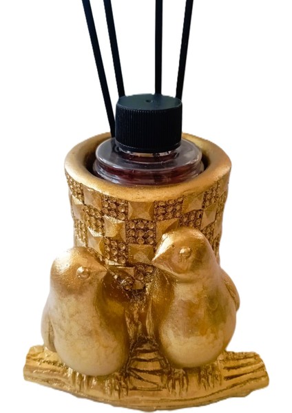 Sandal Kokulu Oda Kokusu – Altın Renk Kuş Biblo Tasarım 100 ml Çubuklu Ferahlatıcı